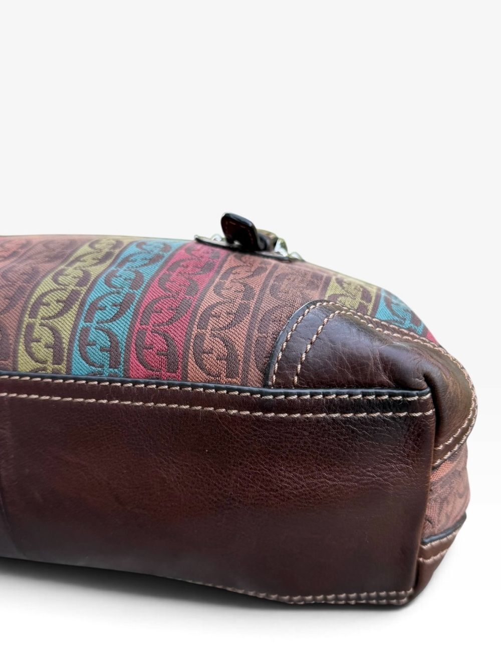 Vintage Fossil Multi-Color Signature Monogram Satchel Bag - Picture 10 of 13